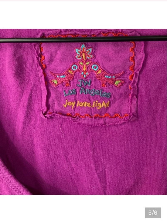 Johnny Was Purple Embroidered Scoop-Neck Midi Dress M - Picture 5 of 6